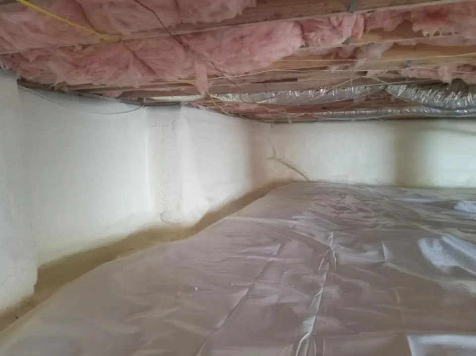 Crawl space encapsulation with closed-cell spray foam for Flat Roof Repair in Rochester